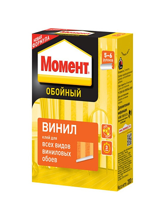 Клей для виниловых обоев, Момент, Винил, 200 г, 5-6 рулонов, коробка, 3000886