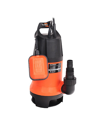 Насос дренажный, Patriot, 900 Вт, глубина погружения 7 м, максимальный напор 10 м, 14 м³/ч, F900