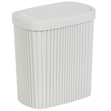 Контейнер для мусора пластик, 1.9 л, прямоугольный, светло-серый флэк, Econova, Velvet, 435204438