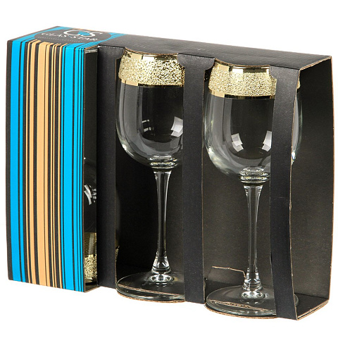 Бокал для вина, 420 мл, стекло, 3 шт, Glasstar, Бисер лат, KLN04_8166_11