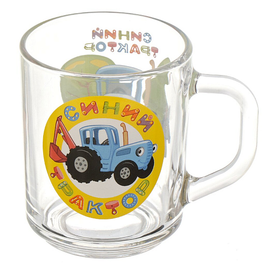 Кружка детская стекло, Синий трактор, 250 мл, Умка, GP64996STR