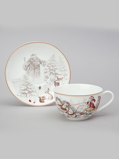 Чайная пара фарфор, 2 предмета, на 1 персону, 300 мл, Lefard, Морозко, 85-2044