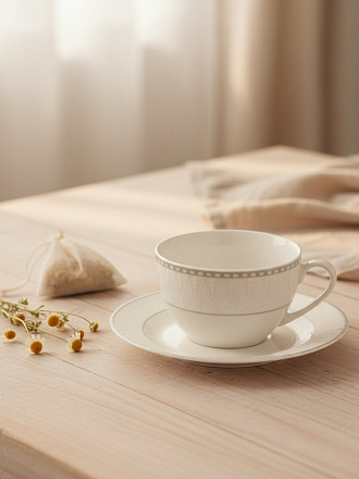 Чайная пара фарфор, 2 предмета, на 1 персону, 220 мл, Fioretta, Iconic, TDS695, подарочная упаковка