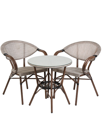 Мебель садовая стол, 60х60х58 см, 2 стула, 60х56х80 см, C010207