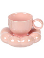 Чайная пара керамика, 2 предмета, на 1 персону, 180 мл, Розовое облако, блюдце 15х4 см, B060318 - фото 2