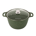 Кастрюля алюминий, антипригарное покрытие, 6 л, крышка стекло, Kukmara, Trendy style, к61tsml, малахит - фото 6