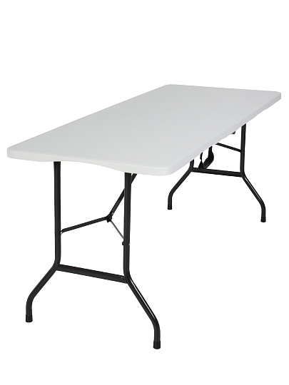 Стол садовый металл, Green Days, 180х68х74 см, прямоугольный, пластиковая столешница, белый, YTHD347, 100 кг