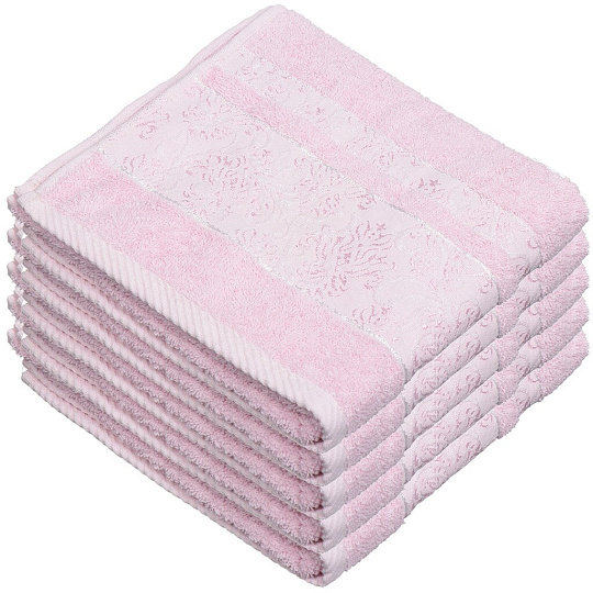 Полотенце банное 50х90 см, 380 г/м2, махра, Sarmasik, Brielle, розовое, Турция, 1218-62349
