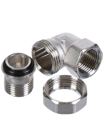 Американка 1/2'', 90 °, г-ш, никель, угловая, индивидуальная упаковка, РосТурПласт