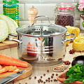 Кастрюля нержавеющая сталь, 3.9 л, с крышкой, крышка стекло, Daniks, Токио, SD-A87-20, индукция - фото 10