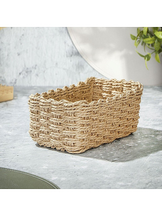 Корзина 21х15х10 см, прямоугольная, плетеная, B090097