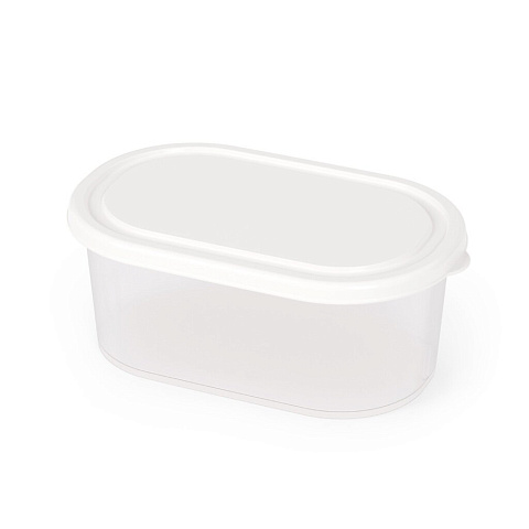 Контейнер пищевой пластик, 0.65 л, 16.6х10.3х6.5 см, белый, овальный, Альтернатива, М8792