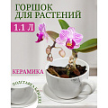 Кашпо керамика, 1.1 л, 15х10.5 см, мрамор, Чайная пара, Y4-5393 - фото 3