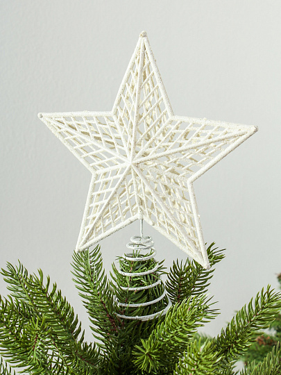 Верхушка на елку Звезда, белая, 20х24 см, Y4-7441
