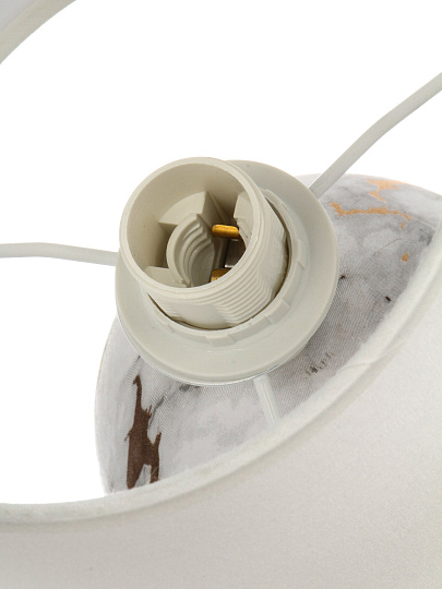 Светильник настольный E14, 40 Вт, белый с золотым, абажур белый, Rivoli, Damaris, D7037-501, керамика