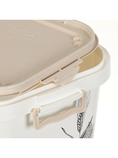 Емкость пластик, 25 л, 36.5х36.5х37.5 см, квадратная, для муки и сахара, Альтернатива, М2336