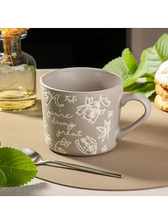 Кружка керамика, 380 мл, Flowers, Daniks, BR404