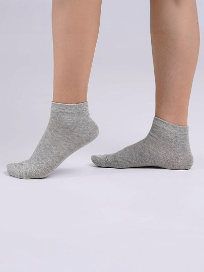Носки для женщин, хлопок, Clever, меланж серые, р. 25, укороченные, L2002