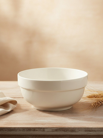 Салатник фарфор, круглый, 12.5х6 см, 0.3 л, с ободком, МФК, MFK20372