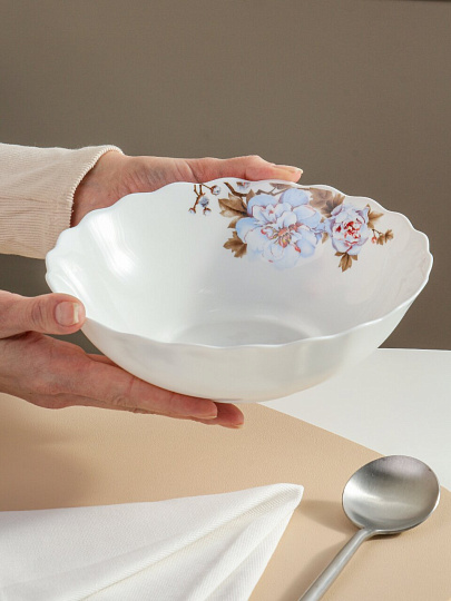 Салатник стеклокерамика, круглый, 20х5.5 см, 0.9 л, Орлеан, Daniks, BY13LHW80