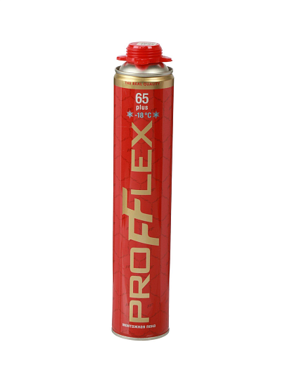 Пена монтажная Profflex, Red Plus, профессиональная, 65 л, 850 мл, зимняя, 701140