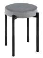 Табурет 405х405х510 мм, темно-серый, черный, сиденье круглое, велюр, на болтах, Модуль, Синди - фото 3