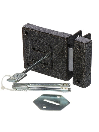 Замок накладной дверной Птимаш, ЗН4-1, 12 899, сувальдный, универсальный, бронза