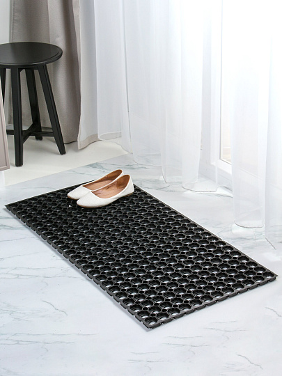 Коврик грязезащитный, 50х100х1.6 см, прямоугольный, резина, сквозные отверстия