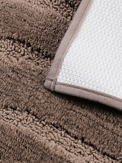 Коврик для ванной, 0.5х0.8 м, полиэстер, кофе, Silvano, Линии, Y4-11471