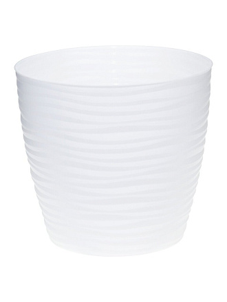 Горшок для цветов пластик, 1.7 л, 15х15х14 см, с поддоном, белый, Idea, Дюна, М 3068