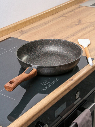 Сковорода алюминий, 28 см, антипригарное покрытие, Kukmara, Granit Ultra Induction original, съемная ручка, индукция, сгои282а