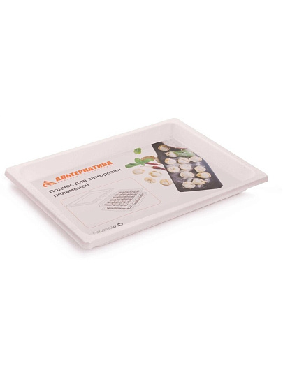 Поднос пластик, 36х25х3 см, прямоугольный, для заморозки пельменей, Альтернатива, М5230