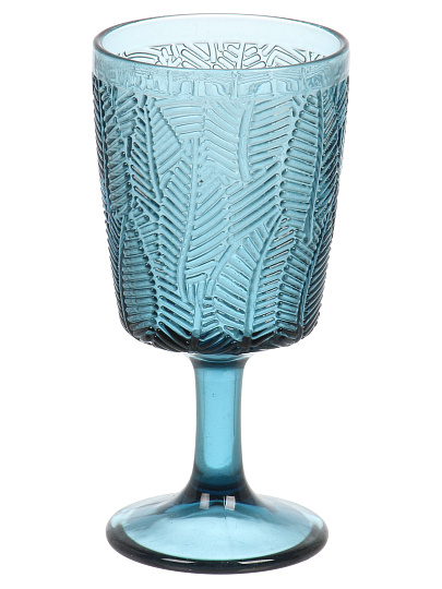 Бокал для вина, 330 мл, стекло, 6 шт, Листья, синие, B060606