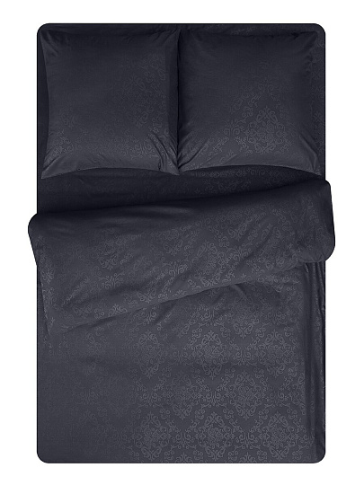 Постельное белье 2-спальное, простыня 180х210 см, 2 наволочки 70х70 см, пододеяльник 175х210 см, Amore Mio, мако-сатин, Regal графит