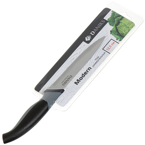 Нож кухонный Daniks, Модерн, универсальный, нержавеющая сталь, 12.5 см, рукоятка пластик, YW-A040-UT/YW-A040G-UT