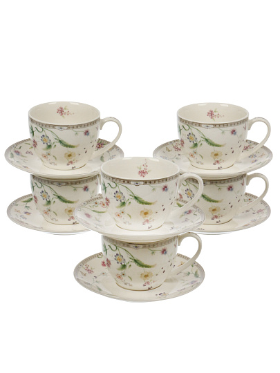 Набор чайный фарфор, 12 предметов, на 6 персон, 280 мл, Balsford, Мануэла, 181-44032, подарочная упаковка