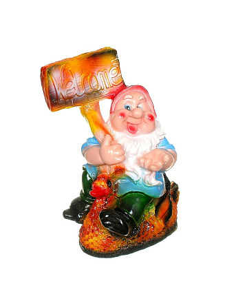 Фигурка садовая Гном на утке, 43