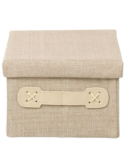 Кофр для хранения, 1 секция, с крышкой, складной, 28х19х13 см, с ручкой, бежевый, A290092