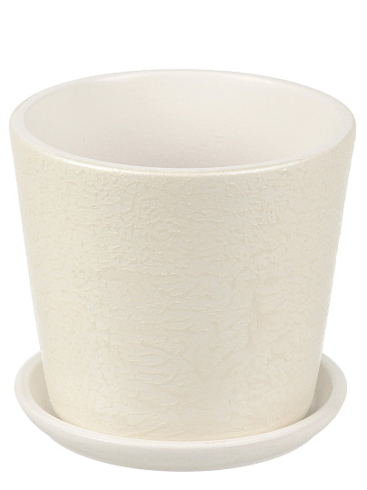 Горшок керамика, 0.65 л, 12х11 см, белый, Перл №2, 022443