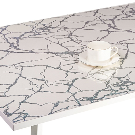 Клеенка Dekorelle, 1х20 м, силикон, 0.8 мм, серебро/прозрачный фон, 201-S