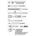 Набор торцевых головок 1/4&amp;quot; CrV, 46 шт., TOPEX, 38D640 - фото 2