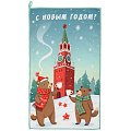 Полотенце кухонное махровое, 30х50 см, 250 г/м2, 100% полиэстер, Новогоднее, Китай, м9070 S - фото 2