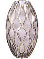 Ваза стекло, настольная, Абстракция, 20х20х34 см, серый с золотом