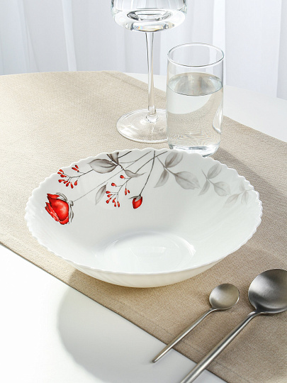 Салатник стеклокерамика, круглый, 24х6.5 см, 1500 мл, низкий, Вероника, Daniks, LHDW95/220303