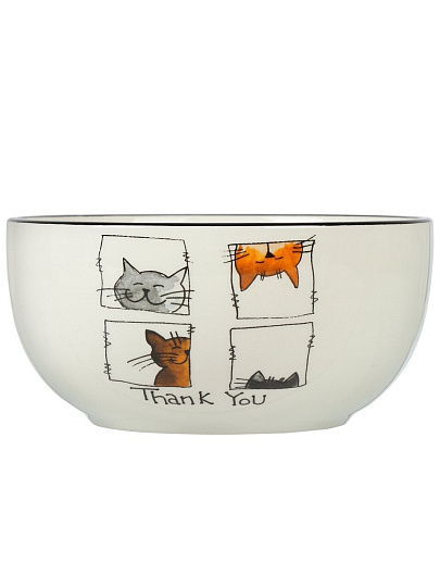 Салатник доломит, круглый, 13.7х6.6 см, 0.58 л, подарочная упаковка, Cats, Daniks