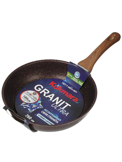 Сковорода алюминий, 26 см, антипригарное покрытие, Kukmara, Granit Ultra Red Induction, индукция, сгаи260а