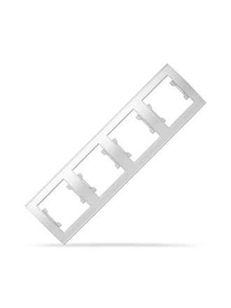 Рамка четырехпостовая, горизонтальная, ABS пластик, белая, UNIVersal, Бриллиант, 7947502