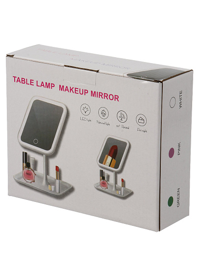 Зеркало настольное, 18.5х14.5 см, с подсветкой и подставкое, Y4-11340