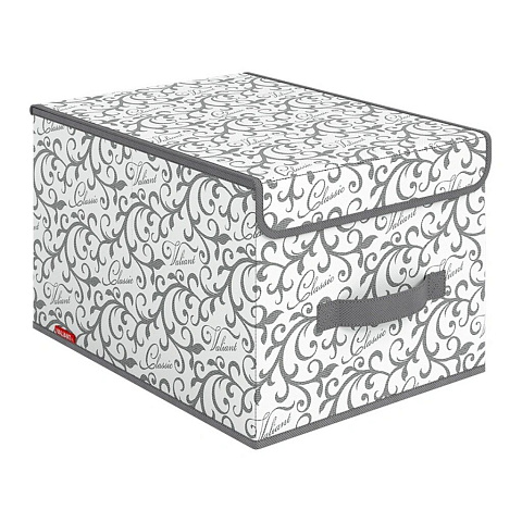Кофр для хранения, с крышкой, 30х40х25 см, серый, большой, Valiant, CG-BOX-LM