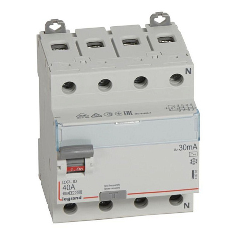 Выключатель дифференциального тока 4п 40А 30мА тип AC DX3 Leg 411703